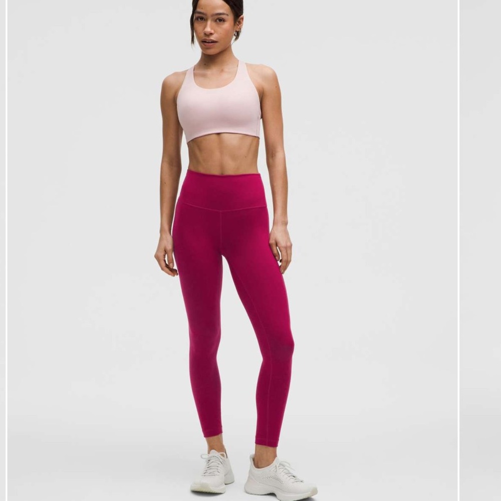 NWT lululemon Wunder Train High Rise Tight 28”. Size 4. Color Magenta Smoke
